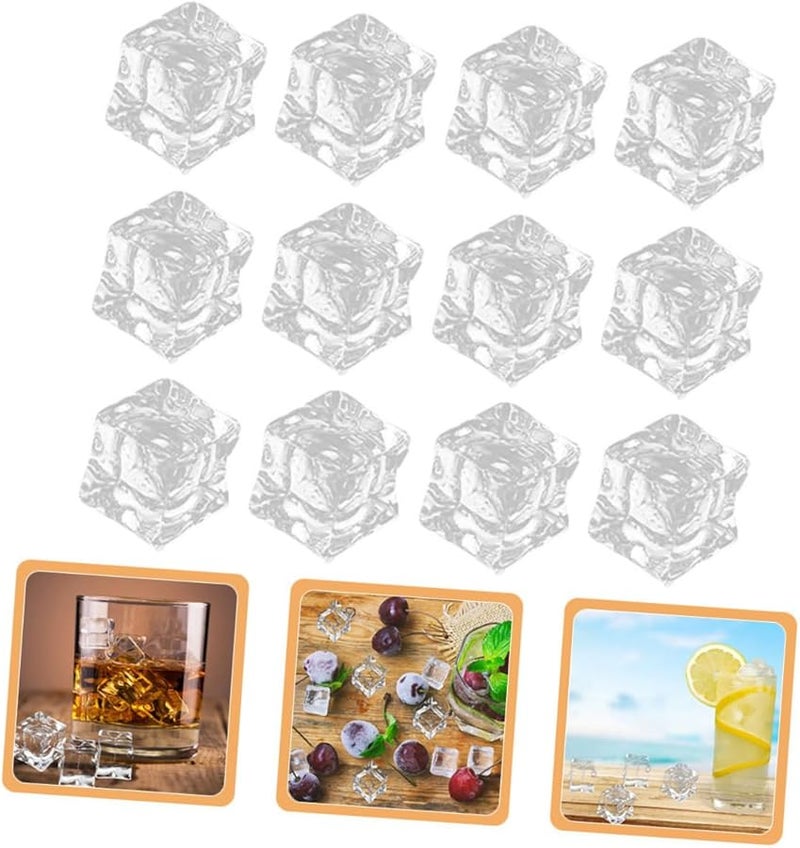 Acrylic Square Fake Ice Cubes 50pcs Reusable Photography Props Models - Image 5